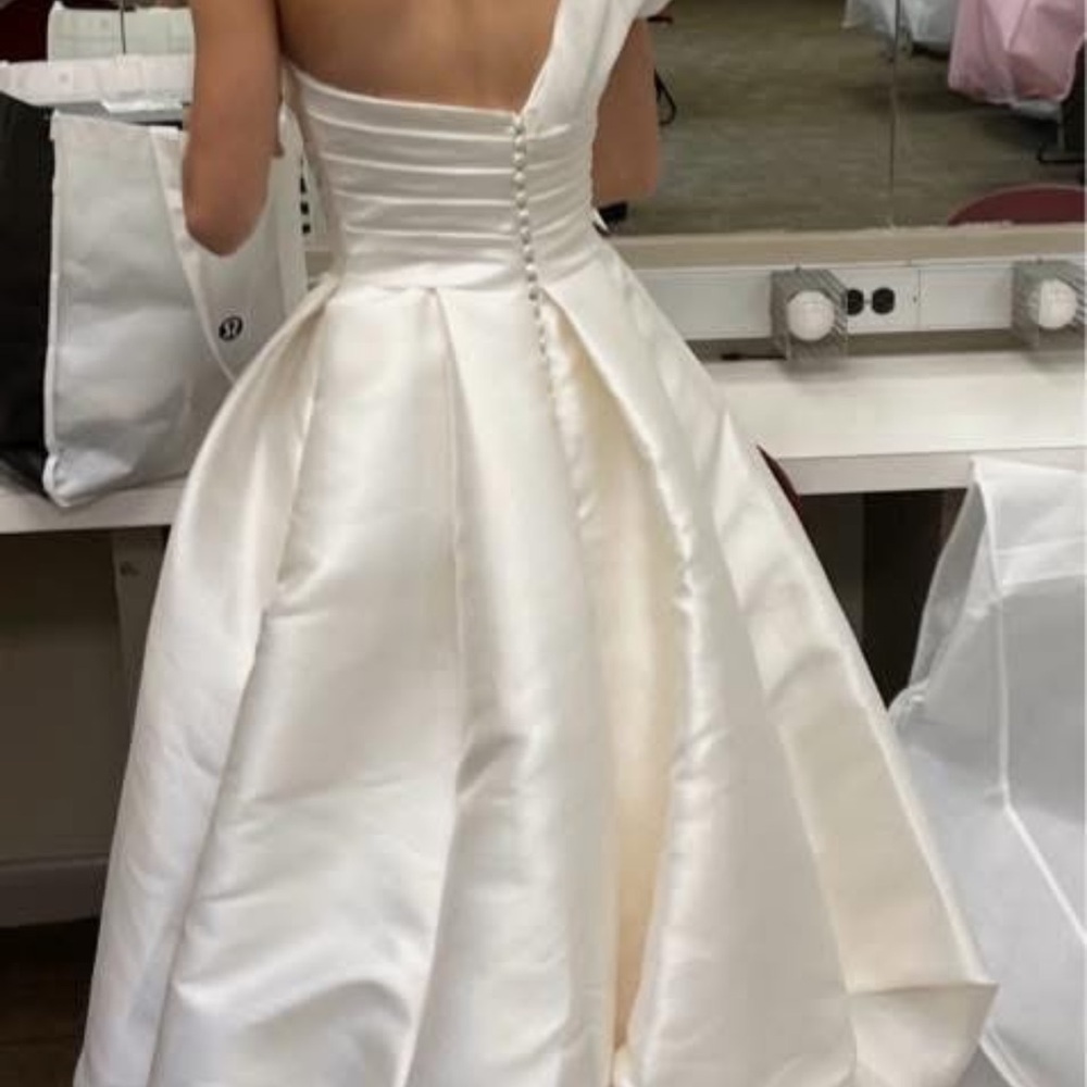 Pronovias One Shoulder Cream Gown